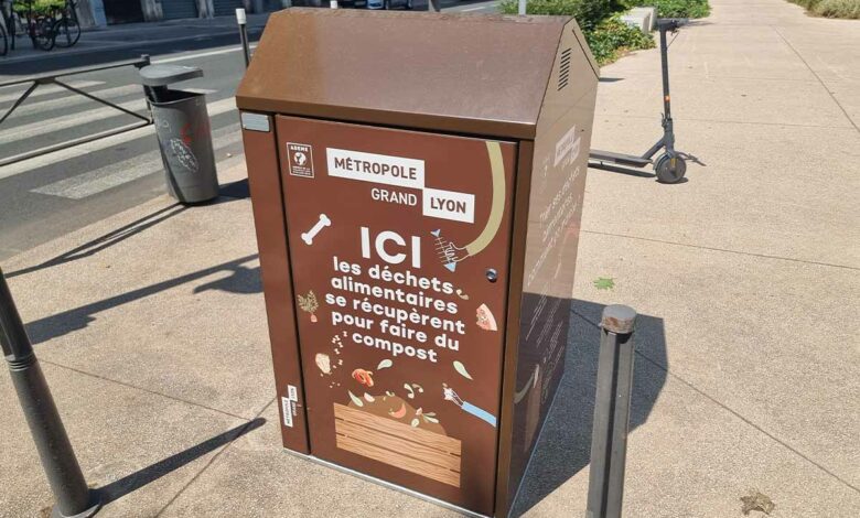 Un composteur urbain à Lyon.