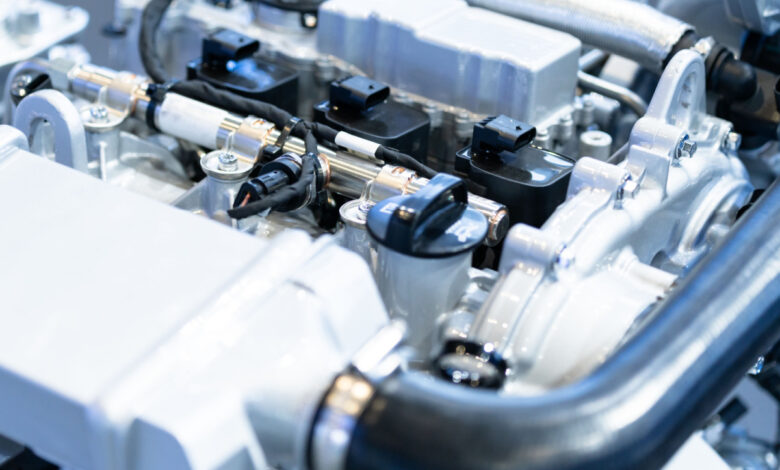Un moteur à hydrogène.