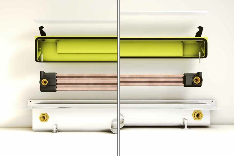Les systèmes d'échangeurs thermiques Joulia Inline (à droite) et Joulia Twinline (à gauche).