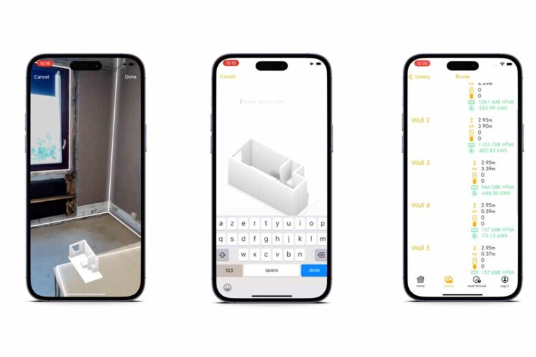 L'application mobile développée par Wonderwalls permet de scanner votre pièce en 3D.