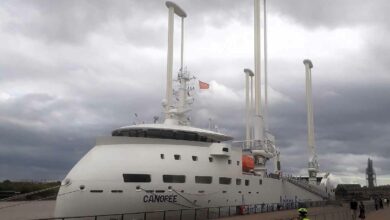 Le roulier Canopée, en escale à Bordeaux le 3 octobre 2023.