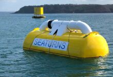 En octobre 2023, Seaturns lance les tests en mer d'un démonstrateur à l'échelle 1/4, installé sur le site d'essai en mer de l'Ifremer à Sainte-Anne du Portzic, près de Brest.