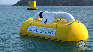 En octobre 2023, Seaturns lance les tests en mer d'un démonstrateur à l'échelle 1/4, installé sur le site d'essai en mer de l'Ifremer à Sainte-Anne du Portzic, près de Brest.