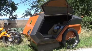 Il fabrique une caravane haut de gamme pour les amateurs de vélos électriques.