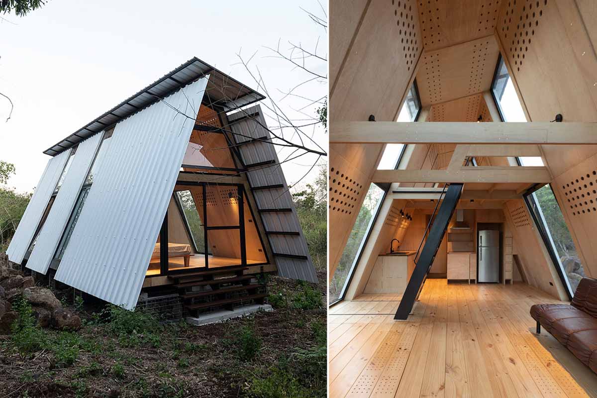 « Sula » est une maison A-Frame préfabriquée conçue par l'architecte Diana Salvador pour une famille vivant sur les îles Galápagos.