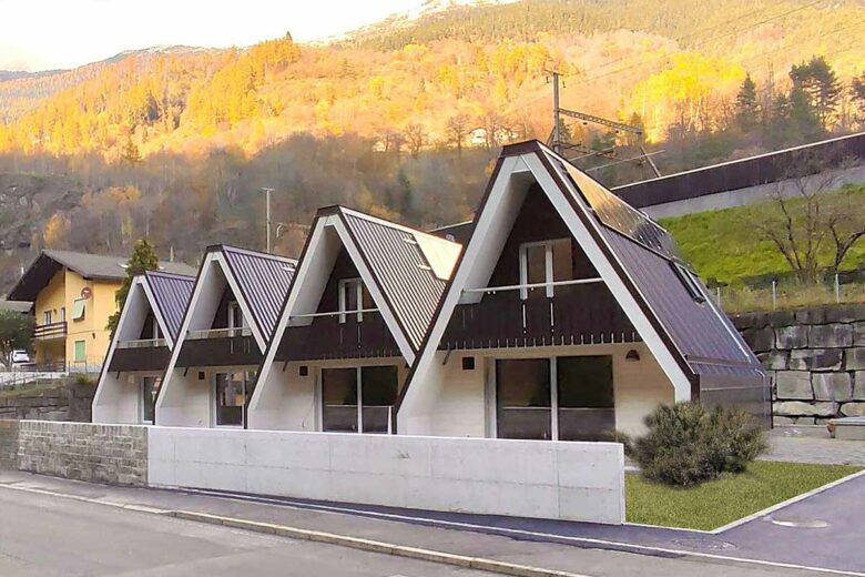 Une maison à ossature en A de Madi.