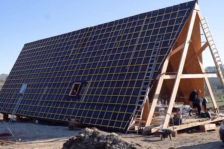 Le chantier d'Anthony, une maison en A après 4 mois.