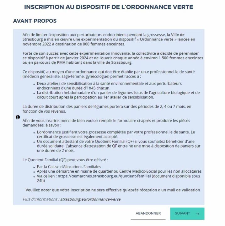 La ville de Strasbourg a décidé de pérenniser ce dispositif depuis le début de l'année et de l’ouvrir chaque année à environ 1 500 femmes enceintes ou en parcours de PMA.