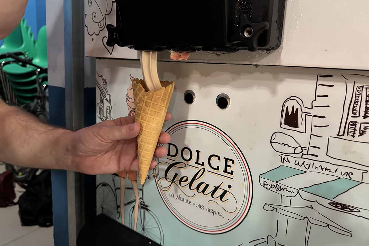 Nous étions prêts pour la dégustation de cette délicieuse glace à l'italienne.