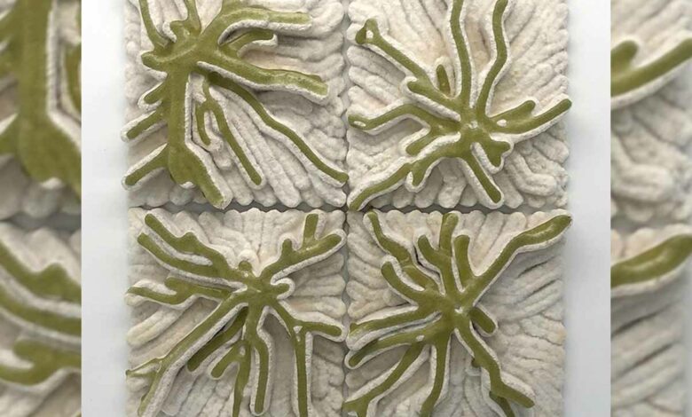 Des carreaux imprimés en 3D à base de déchets et de champignons.