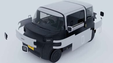 La voiture électrique peut être personnalisé à l'aide d'une variété de pièces imprimées en 3D pour lui donner un aspect unique.