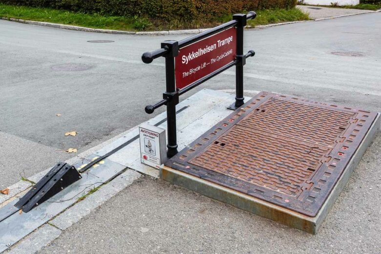 Ascenseur pour bicyclettes, Trondheim, Norvège