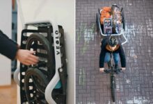 Une remorque de vélo innovante et pliable.