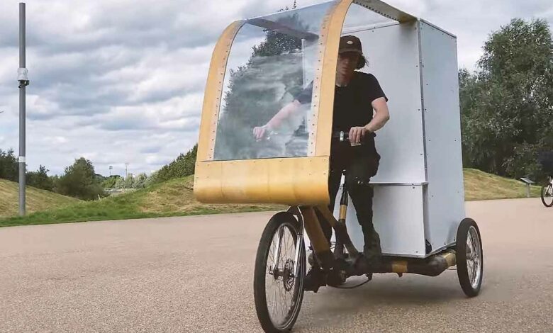 Un kit pour fabriquer soi-même un vélo cargo électrique en bambou et en lin  (jusqu'à 250 kg de marchandises) - NeozOne