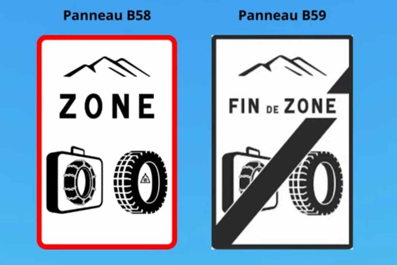 Les panneaux d'entrée et sortie de zone concernée par la loi montagne.