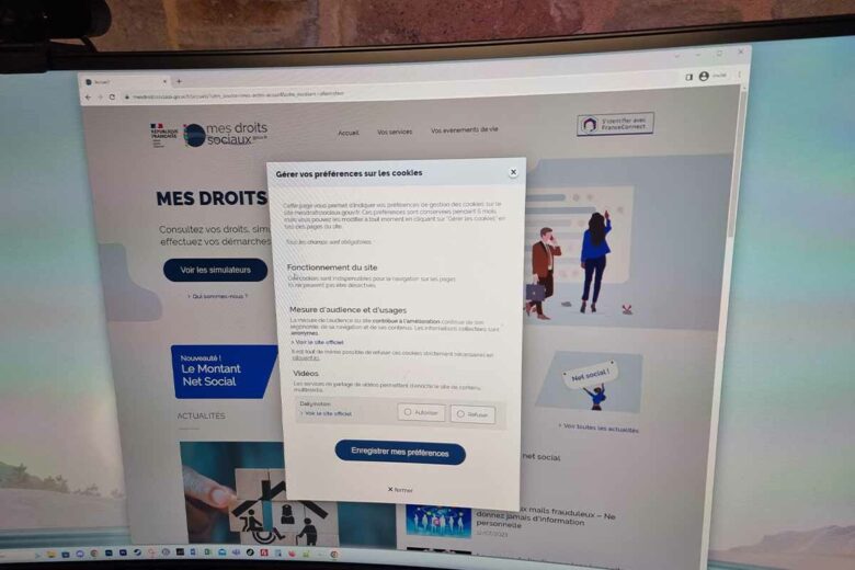 Le site internet mes-aides.gouv.fr.