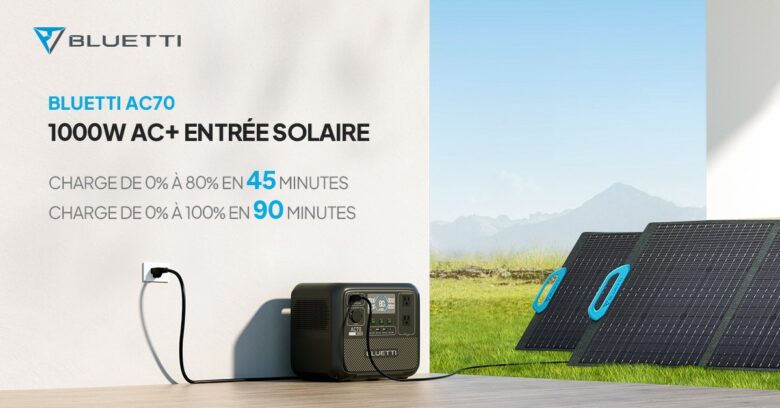BLUETTI conquiert encore une fois l’Europe avec sa centrale électrique portable AC70
