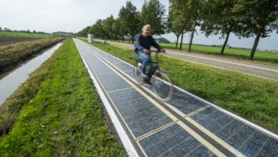 Une piste cyclable solaire aux Pays-Bas.