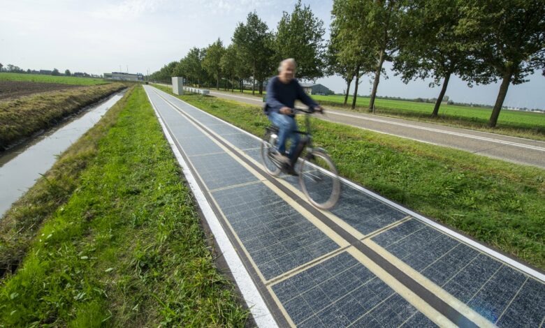 Une piste cyclable solaire aux Pays-Bas.