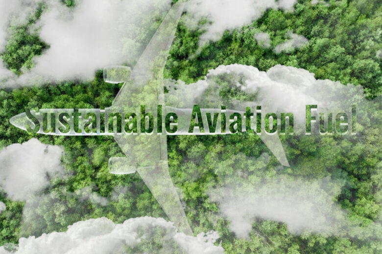 Concept de carburant d'aviation durable, zéro émissions.