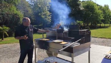 Le Vendogril en fonctionnement pour une cuisson au barbecue plus saine.