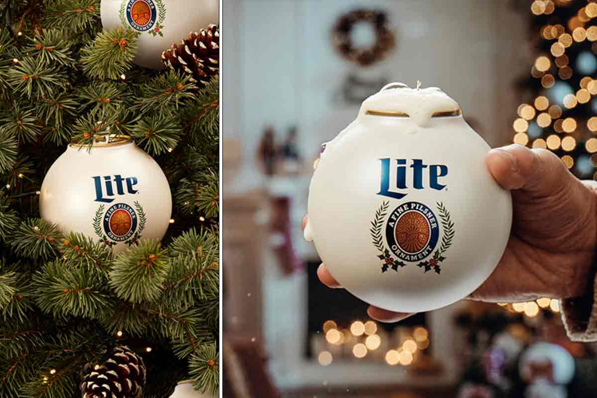 Des décorations de Noël pour adultes signées Miller Lite.