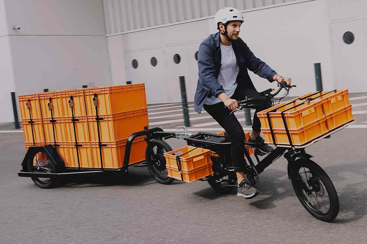 Le vélo cargo Pelican Train est modulaire et peut s'adapter aux besoins de chacun.