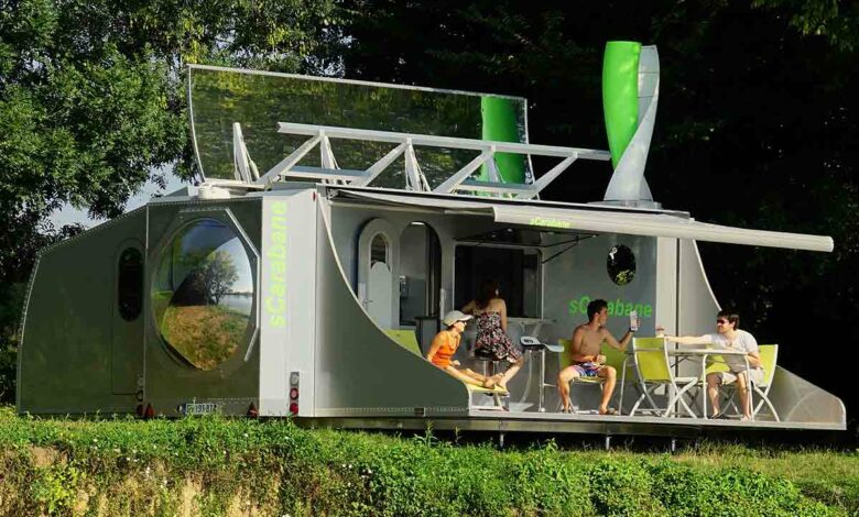 La sCarabane, une tiny-house futuriste proposant tout le confort moderne.