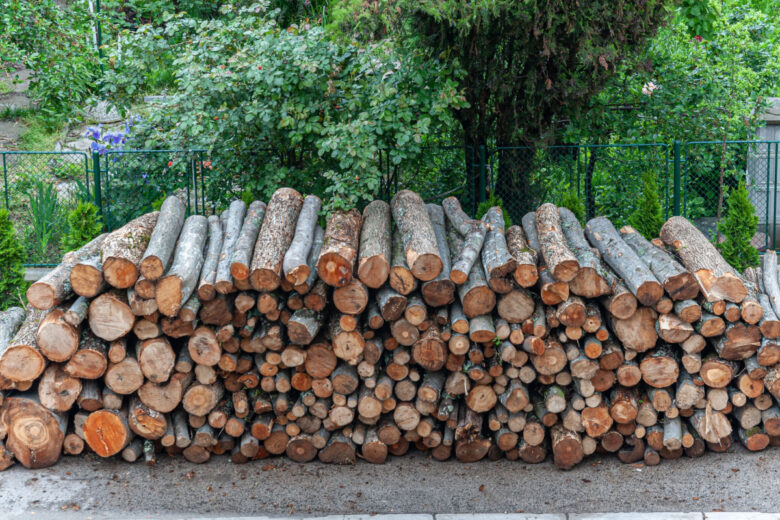 Préparer l'hiver avec un stock de bois de chauffage.
