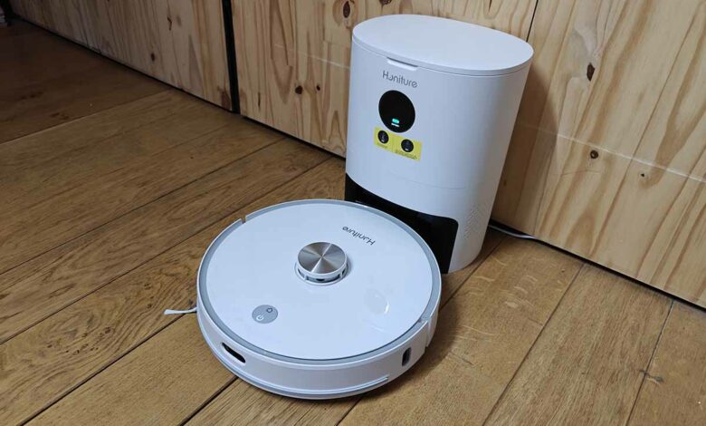 HONITURE Robot Aspirateur Laveur avec Station de Vidange Automatique