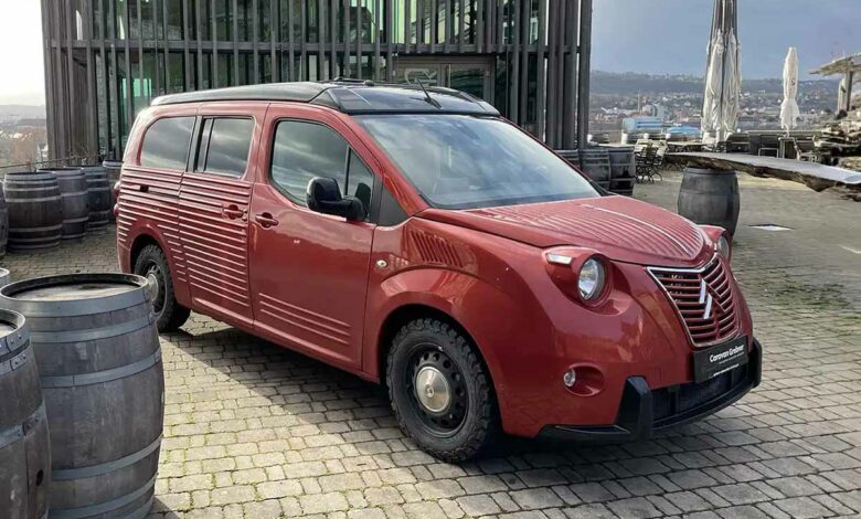 Le e-berlingo s'inspire de la 2 cv de citroën.