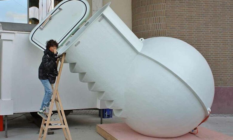 Le Ground Fridge avant son installation sous terre.
