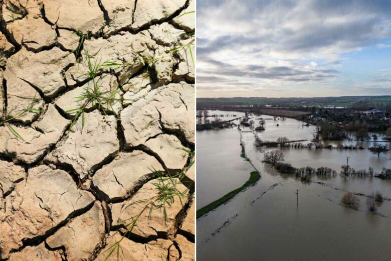 Sécheresse et inondation à différents endroits du globe, signes du changement climatique.