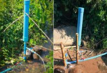 Ce bélier hydraulique est une pompe à eau artisanale qui permet d'acheminer l'eau d'un point à un autre sans moteur et sans électricité.