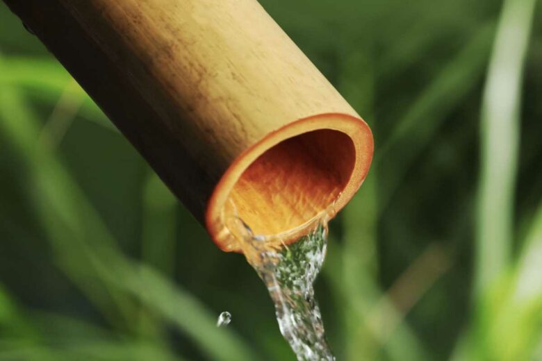 L'astuce du bambou pour récupérer l'eau de pluie.