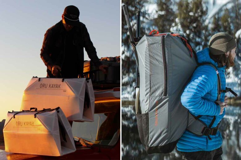 Les kayaks en origami de Oru se plient et peuvent facilement être transportés dans un coffre ou un sac à dos.