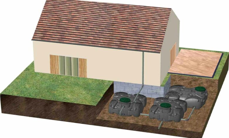 Les cuves extra-plates Aquamop de chez Simop peuvent se jumeler pour augmenter le stockage d'eau de pluie.