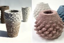 Des vases de biomatériaux en impression 3D.