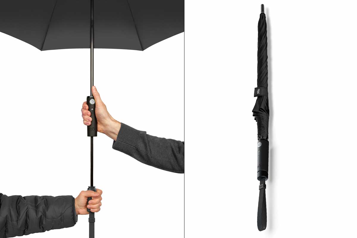 Duo est le premier parapluie à double poignée,.