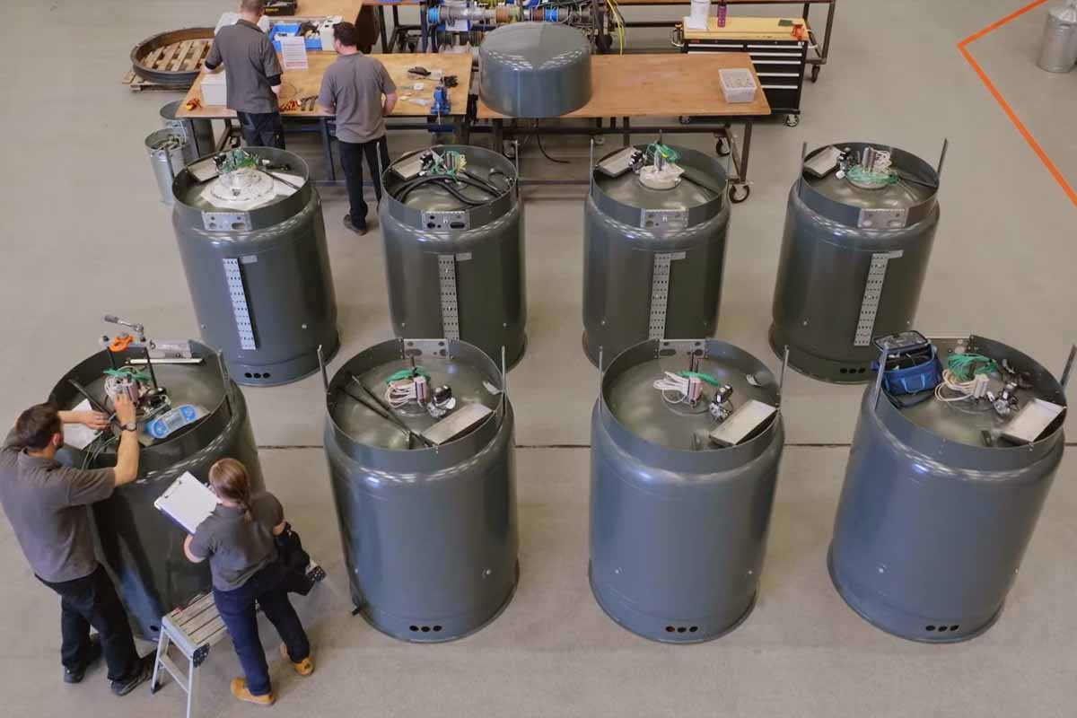 Les unités de stockage de Caldera en cours de production.