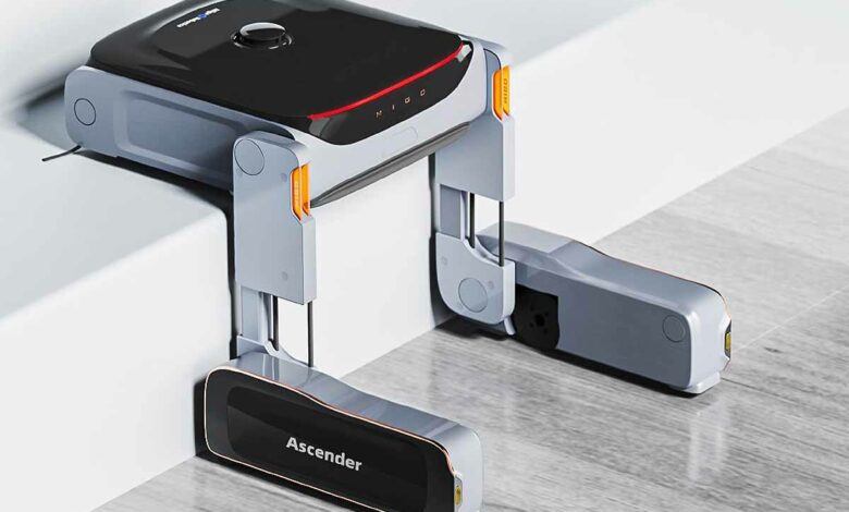 La conception du robot aspirateur Migo lui permet de franchir et de nettoyer les escaliers.