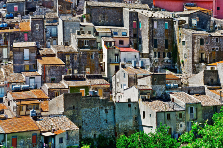 Le village de Mussomeli en Sicile.