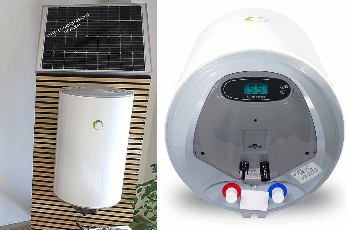 Le chauffe-eau de Fothermo se branche directement à une installation solaire plug&play.