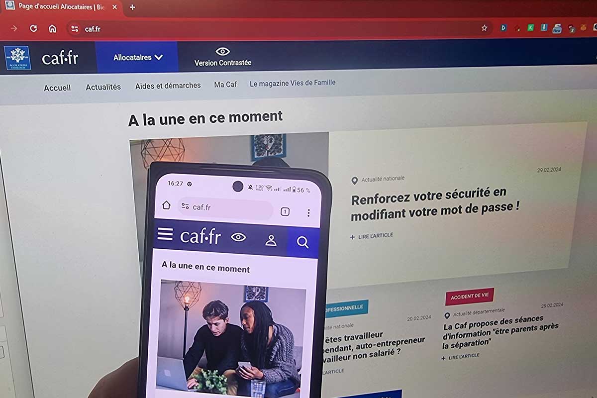 Suite à un piratage informatique, la CAF informe à ses utilisateurs qu'il faut changer leur mot de passe qui pourrait être compromis.