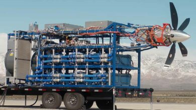 Le moteur d'avion à hydrogène liquide sur le banc d'essais.