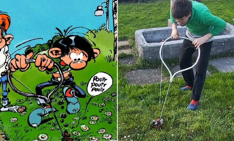 Un inventeur de génie reproduit la mini tondeuse de Gaston Lagaffe « pour éviter de tondre les pâquerettes ».