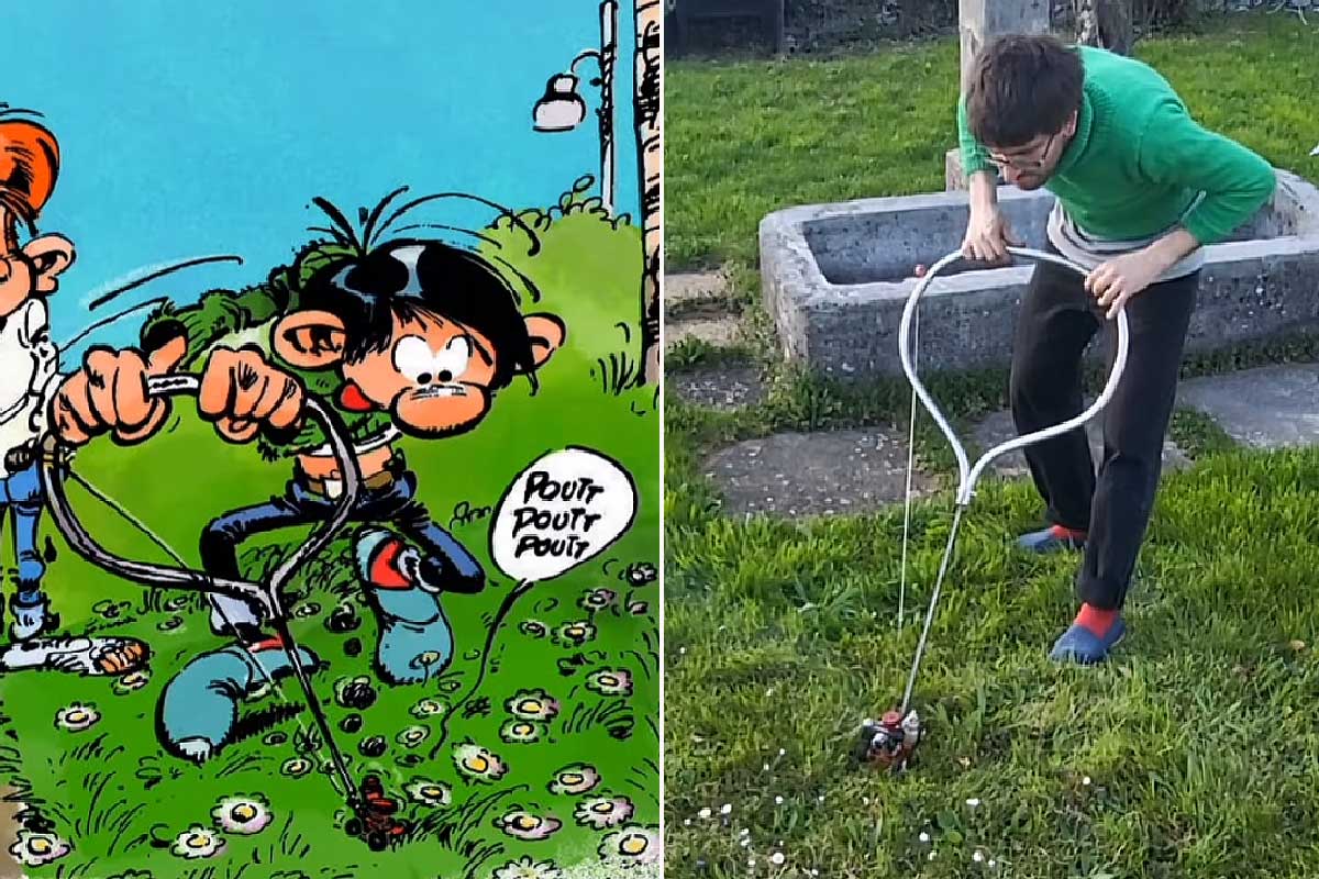 Un inventeur de génie reproduit la mini tondeuse de Gaston Lagaffe « pour éviter de tondre les pâquerettes ».