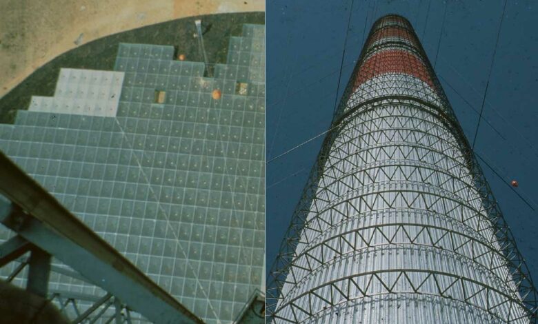 Prototype de cheminée solaire à Manzanares, Espagne.