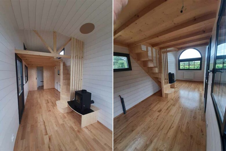 Un vaste espace intérieur pour cette tiny house Bretonne.