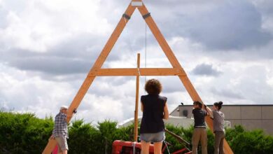 Levé du triangle d'une a-frame sans poulie, sans manitou.